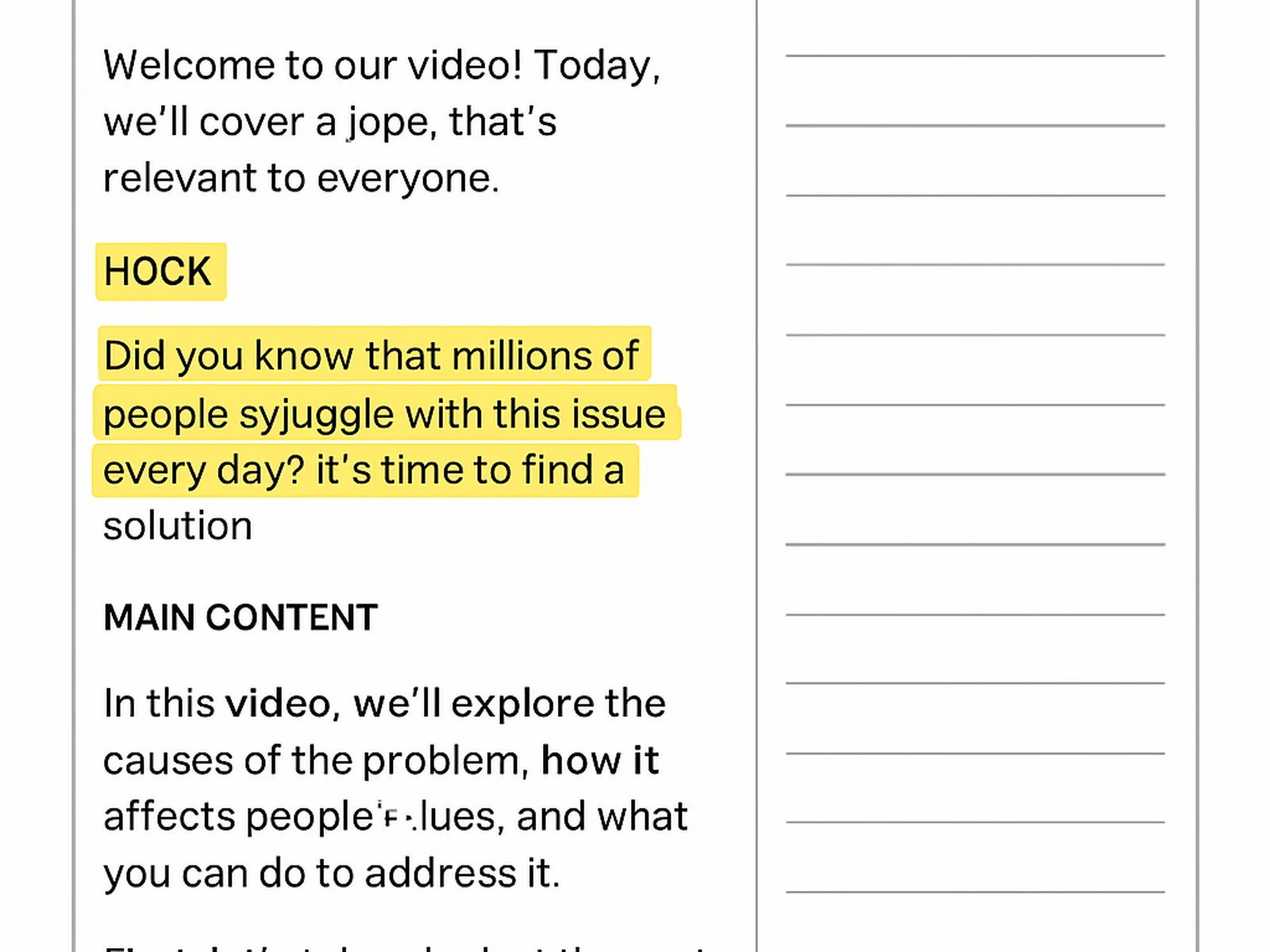 Video Script Writing